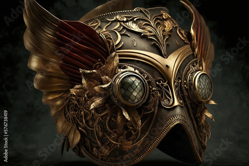 Gorgeous,Artistic VictorianStyle Masks Lure You to the Enchanting Wonders of a Steampunk Carnival. Generative AI