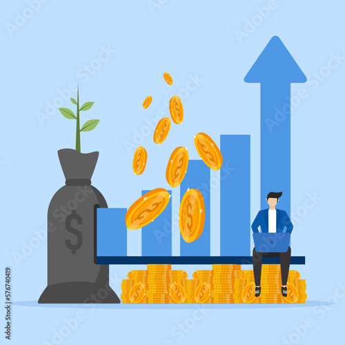 Financial investment fund concept, income increase, more money, retirement savings, income growth pension fund concept, budget plan, return on investment, long term strategy, wealth management.