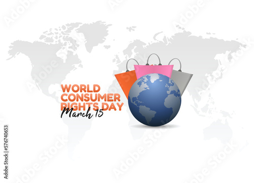 vector graphic of world consumer rights day good for world consumer rights day celebration. flat design. flyer design.flat illustration.