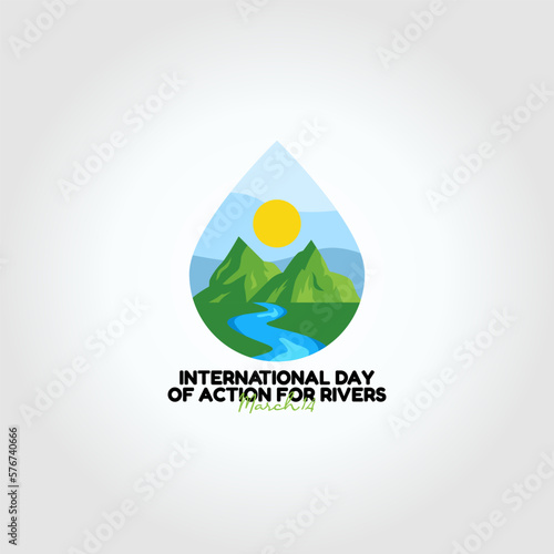 vector graphic of international day of action for river good for international day of action for river celebration. flat design. flyer design.flat illustration.