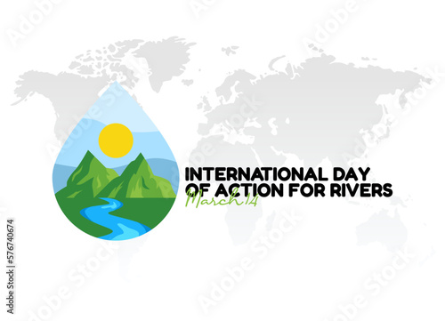 vector graphic of international day of action for river good for international day of action for river celebration. flat design. flyer design.flat illustration.