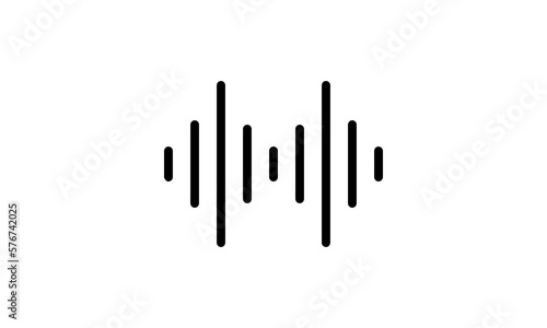 audio wave vector icon outline style black and white background, Music industry icon, podcast icon