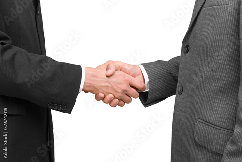 Business Agreement Handshake on background