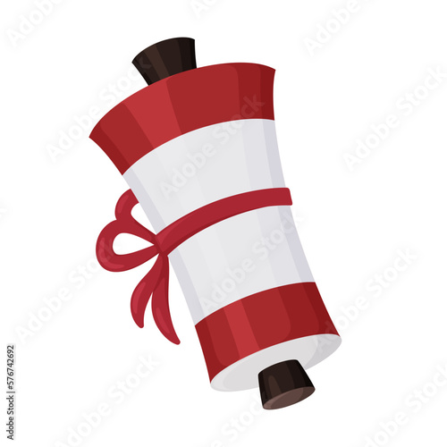 かわいい巻物のイラスト_赤