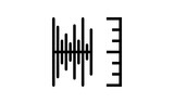 sonometer vector icon outline style black and white background, Music industry icon, podcast icon