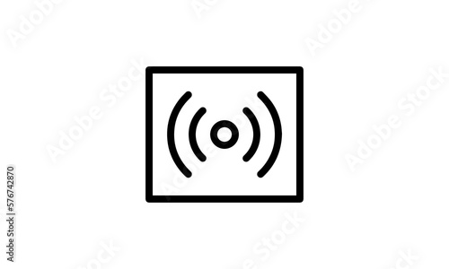 sound surround vector icon outline style black and white background, Music industry icon, podcast icon