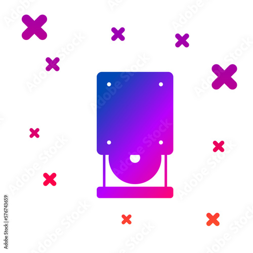 Color Optical disc drive icon isolated on white background. CD DVD laptop tray drive for read and write data disc. Gradient random dynamic shapes. Vector