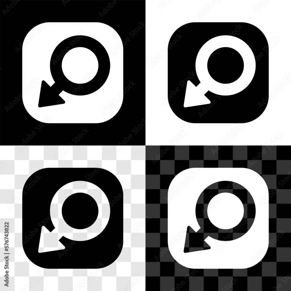 Set Male gender symbol icon isolated on black and white, transparent background. Vector Set Male gender symbol icon isolated on black and white, transparent background. Vector
