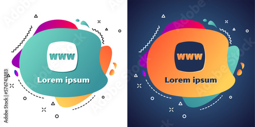 White Website template icon isolated on white and blue background. Internet communication protocol. Abstract banner with liquid shapes. Vector