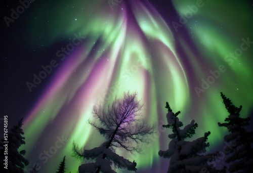 Aurora Borealis Northern Lights in Winter Arctic Landscape - Generative AI 017 © Propaganda