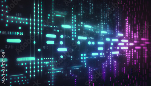 Background of binary code symbols showing programming codes. Generative AI