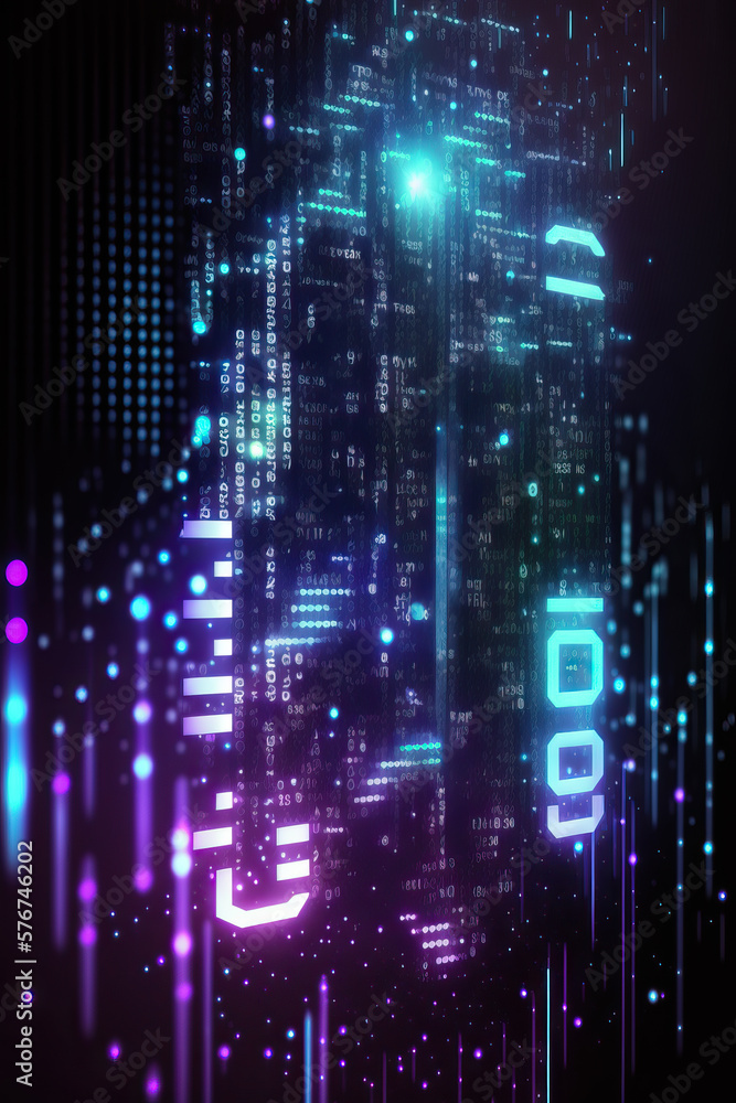 Background of binary code symbols showing programming codes. Generative AI Background of binary code symbols showing programming codes. Generative AI