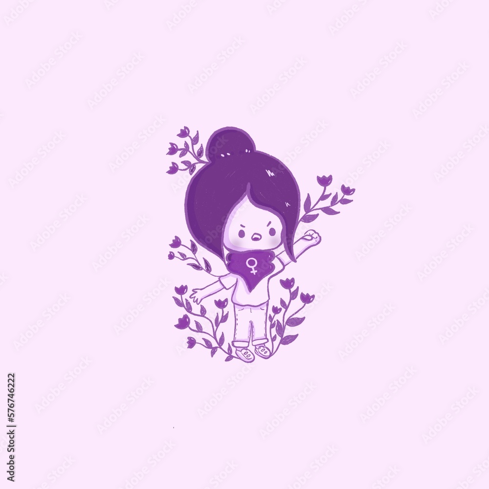 Día internacional de la mujer, ilustración lucha de la mujer