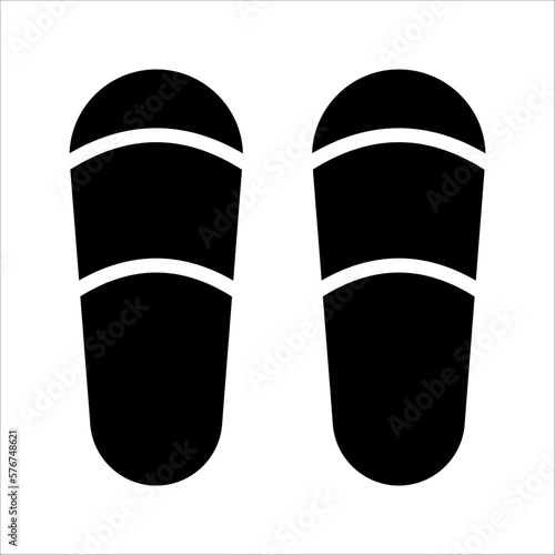 Slipper linear vector icon. Flip flops line thin sign. vector illustration on white background