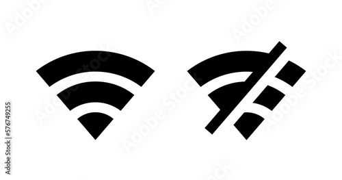 Wifi on off icon vector. Online offline network sign symbol