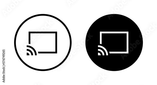 Cast icon vector. Chromecast, screencast sign symbol