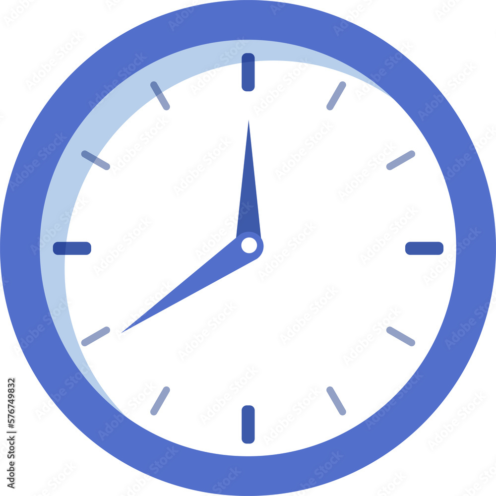Cartoon object blue round clock Cartoon object blue round clock