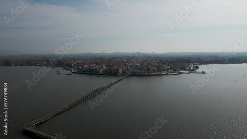 Wallpaper Mural Aerial view of Lesina, a small town along Lesina Lake on Gargano natural park, Foggia, Puglia, Italy. Torontodigital.ca
