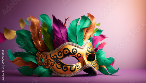 Carnival mask background. Mardi gras party celebration. Generative ai