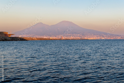 Gulf of Naples with Vesuvius volcano in the background.
