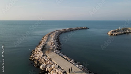 Wallpaper Mural Aerial view of a breakwaters in Peschici harbour and port, Gargano Natural Park, Puglia, Italy. Torontodigital.ca