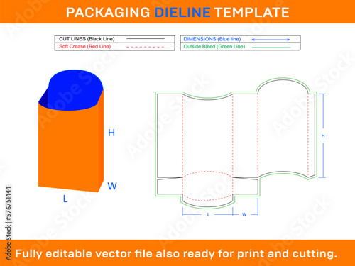 French Fry Box, Party Favor Box, Dieline Template