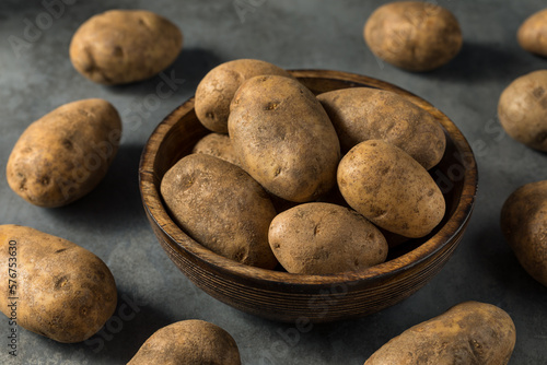 Fotografie Raw Brown Organic Russet Potatoes