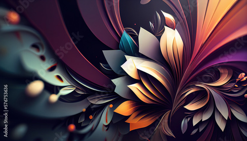 Abstract background - Fantasy Forms: Modern Abstract Illustration with Colorful Geometric Shapes and Textures - generated ai.