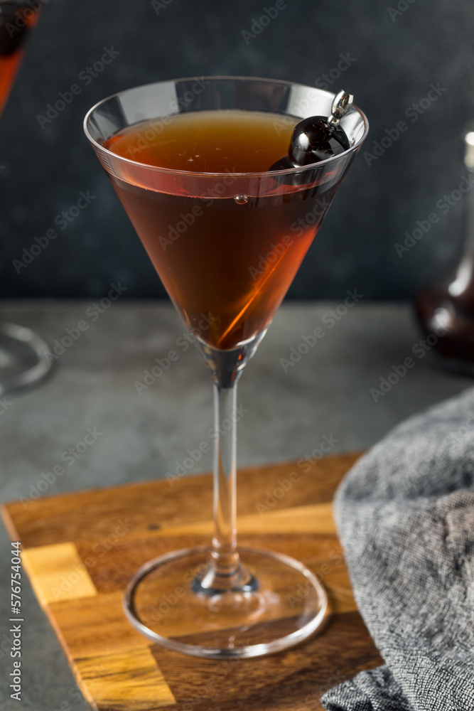 Boozy Cold Rye Manhattan Cocktail