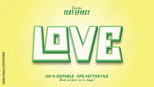 Green yellow love 3d text effect design template editable eps file © skizophobia