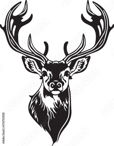 Deer head icon, deer head logo isolated, Hunting logo, SVG Vector illustration
