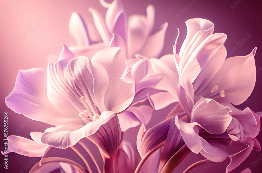 background with flowers,purple crocus flower,pink and white flower