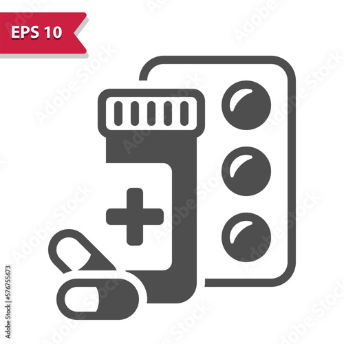 Pill Bottle Icon. Pills, Medication, Drugs