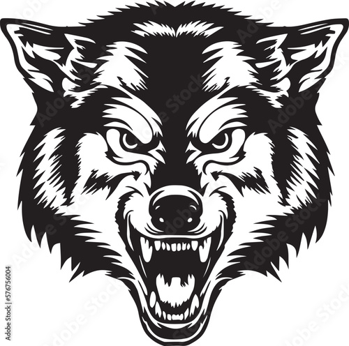 Angry Wolf Head logo, wolf icon, Illustration SVG Vector