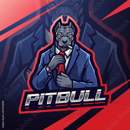 Pitbull boss esport Mascot Logo