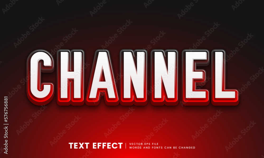 Editable 3d channel text effect. Fancy font style perfect for logotype, title and headline.