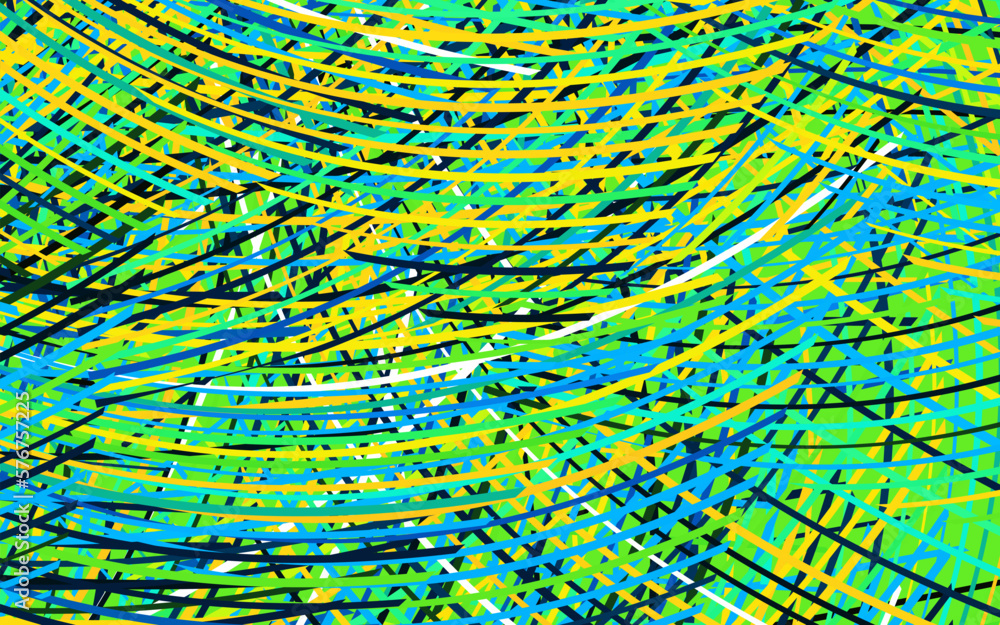 Obraz premium Light Blue, Yellow vector background with curved lines.