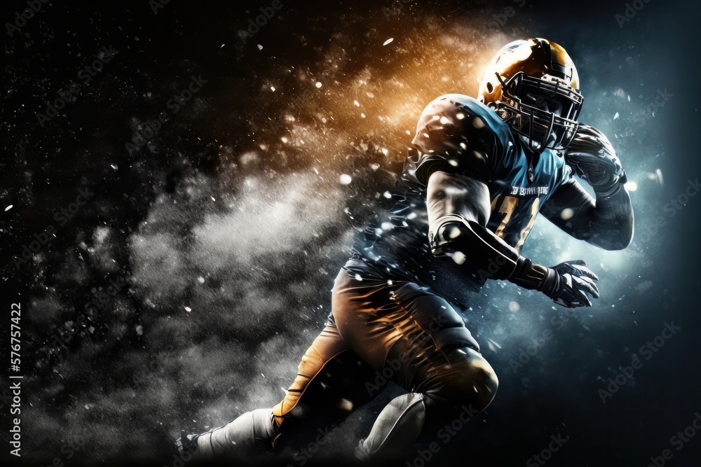 Fototapeta premium A Football Player's Journey to Victory Banner Background, Generative AI.