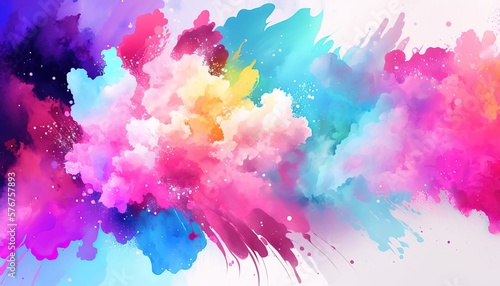 abstract watercolor explosion  vibrant colour background wallpaper created with generative ai technology