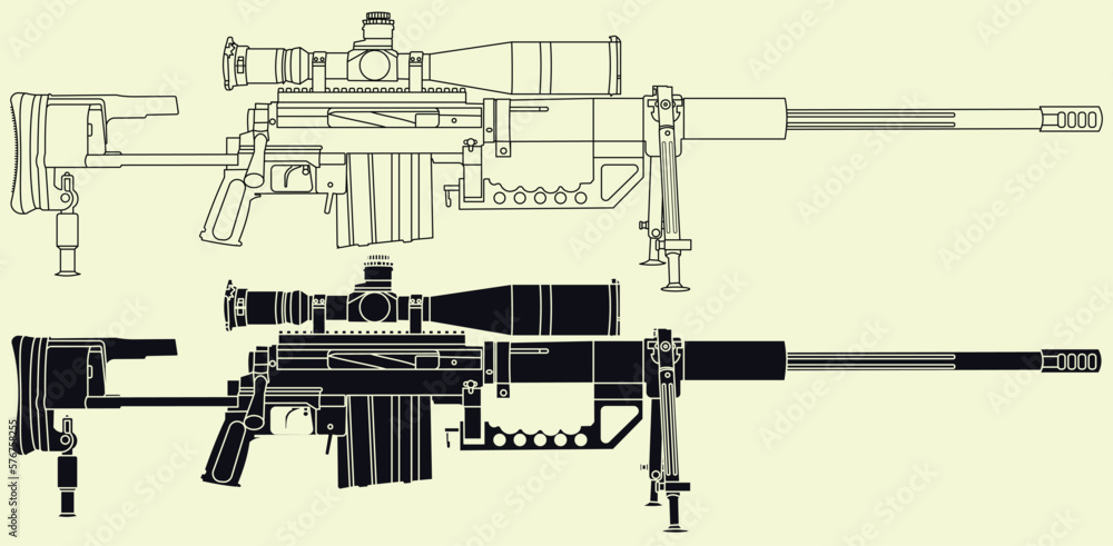 m200 vector illustration with outline and silhouette.
m200 vector illustration with outline and silhouette.