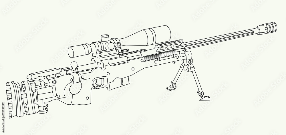 Obraz premium awm vector illustration with outline and silhouette.