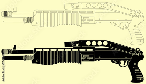 franchis SPAS 12 Classic vector illustration with outline and silhouette.
