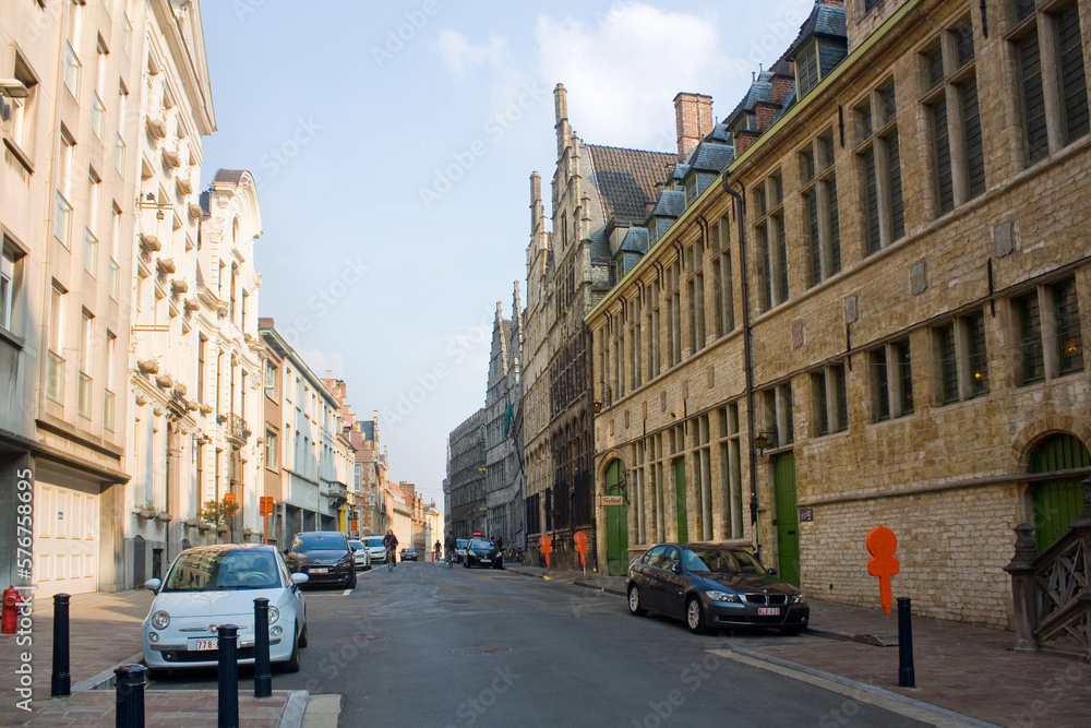 Old buidings in the historical center of Ghent, Belgium