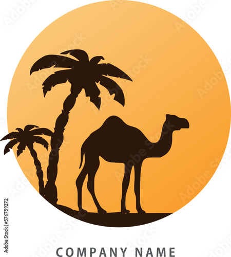Camel lorem graphic element Illustration template design © bahruzrzayev