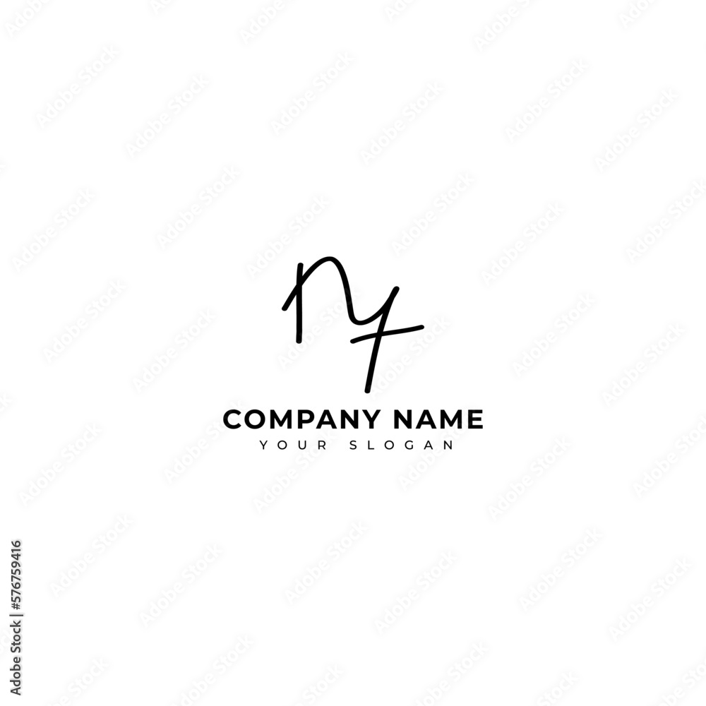 Nf Initial signature logo vector design