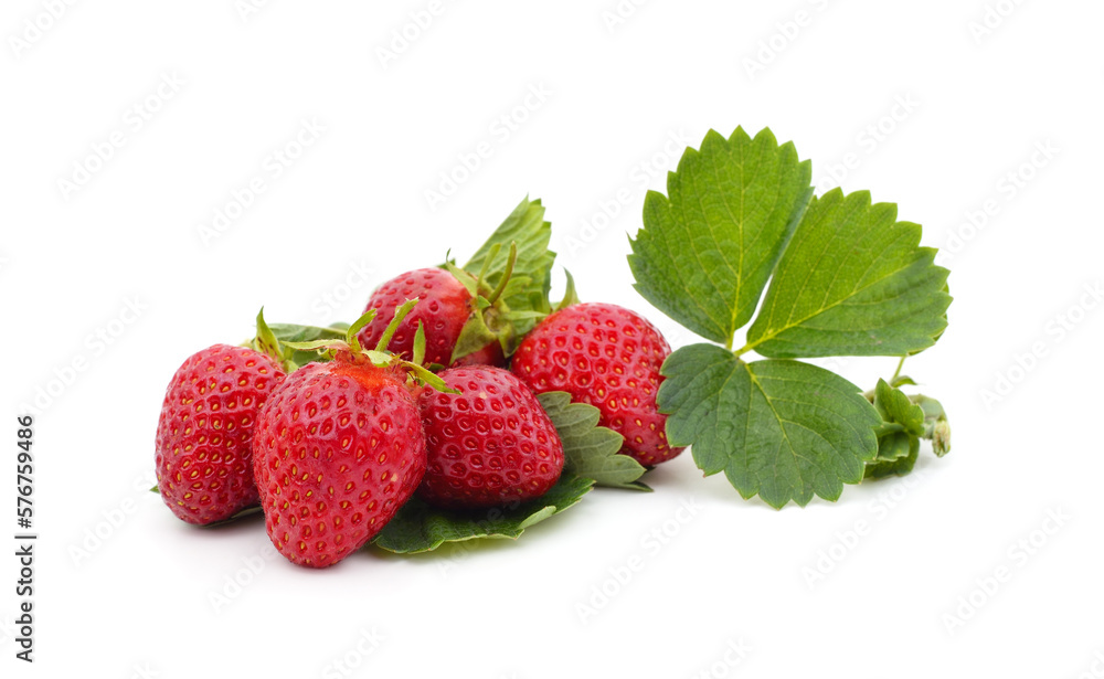 Ripe strawberry with leaves. Ripe strawberry with leaves.