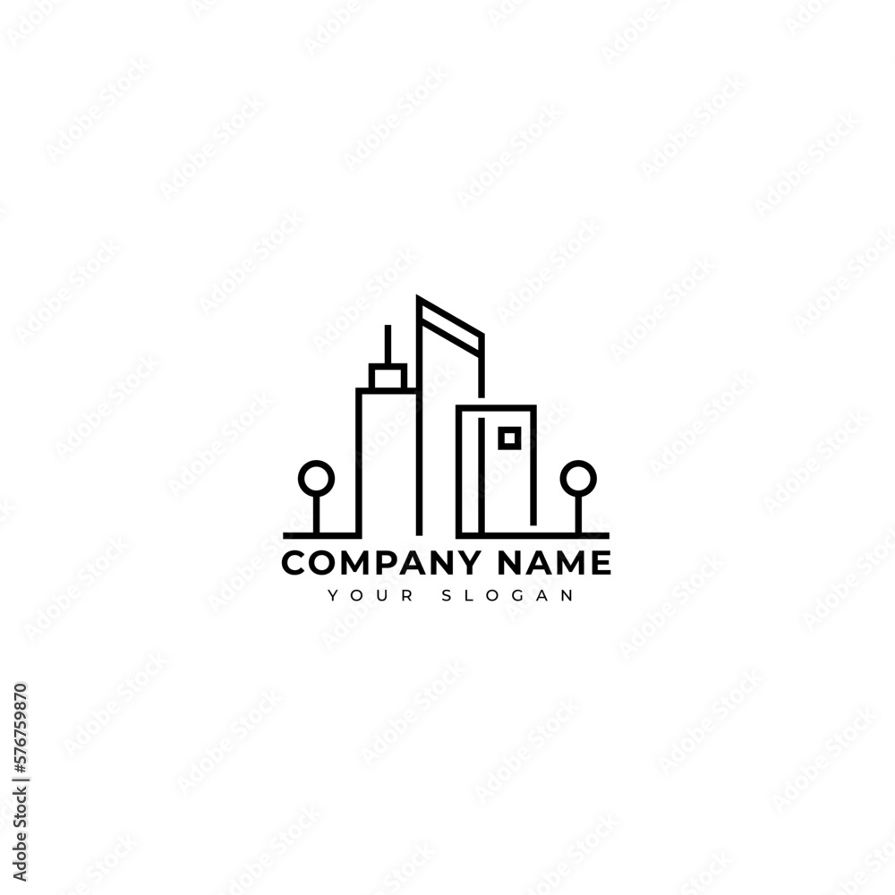 Modern Real estate logo vector design template, construction logo