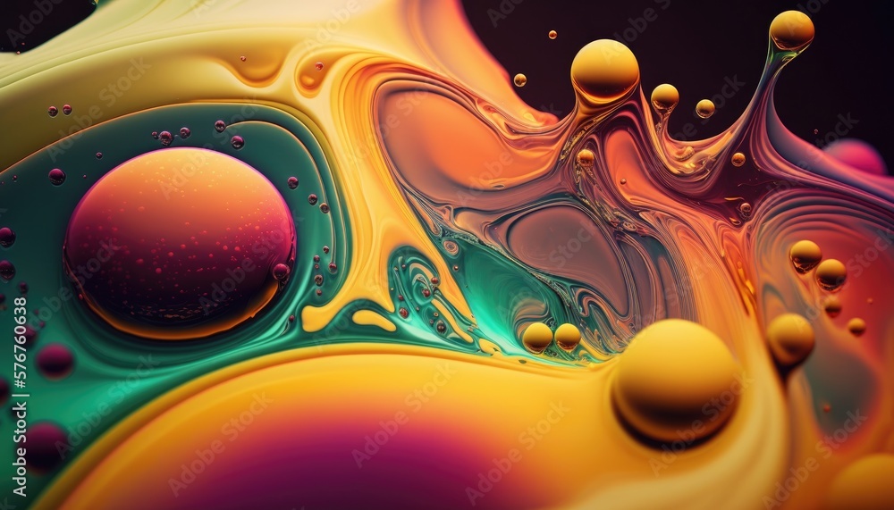 A stunning display of liquid colors in motion creates a dynamic abstract design. Generative AI A stunning display of liquid colors in motion creates a dynamic abstract design. Generative AI