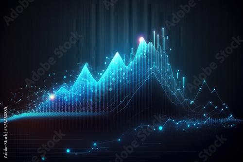 image of stock market graph, stop loss entry candles, take profit, profit and loss graph of the stock market created with Generative AI technology
