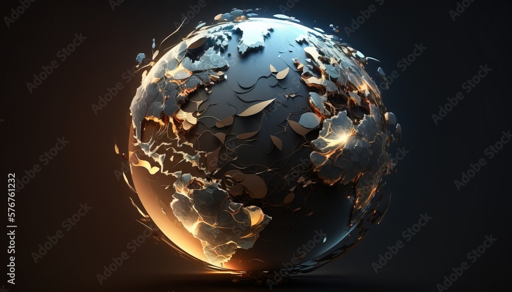earth, earthquake, globe, planet, space, background, wallpaper created with generative ai technology